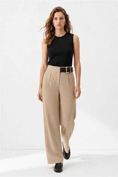 Camel Kemer Detay Palazzo Pantolon 8421A