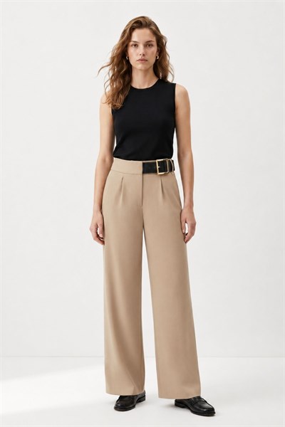 Camel Kemer Detay Palazzo Pantolon 8421A