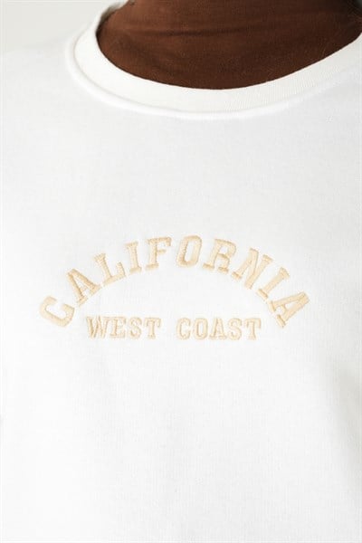 Ekru California Baskılı Sweat 1403