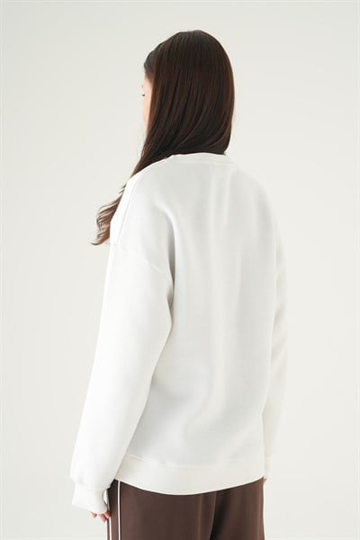 Ekru California Baskılı Sweat 1403