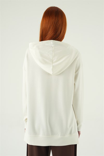 Ekru Kapüşonlu Tunik 8309A