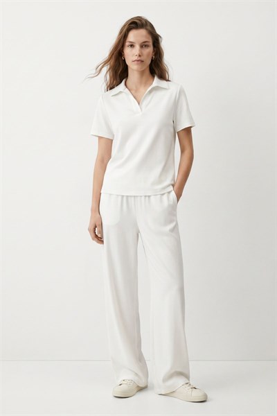 Ekru Polo Yaka Pantolon Takım 8440A