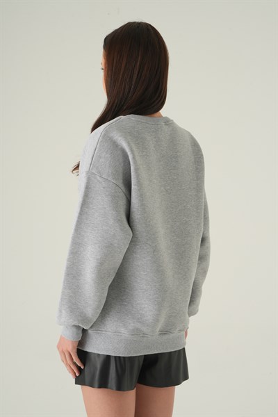 Gri Bisiklet Yaka Sweat 1984