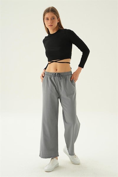 Gri Bol Paça Pantolon 4760