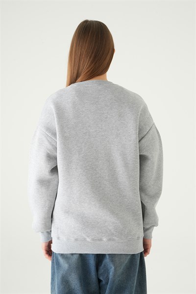 Gri California Baskılı Sweat 1403