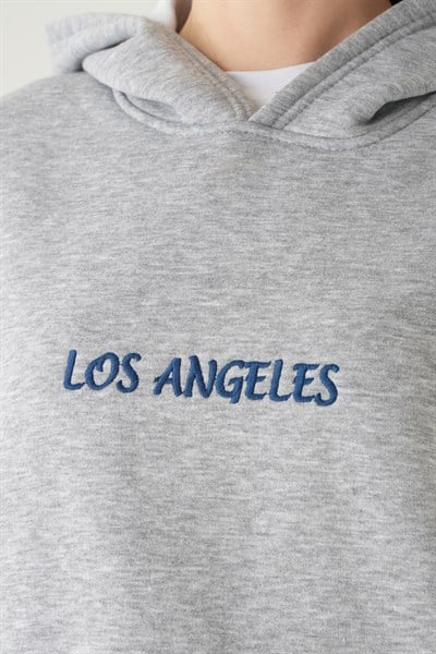 Gri Los Angeles Baskılı Sweat 1042