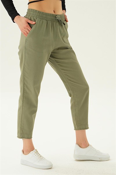 Haki Paça Püskül Pantolon 4228