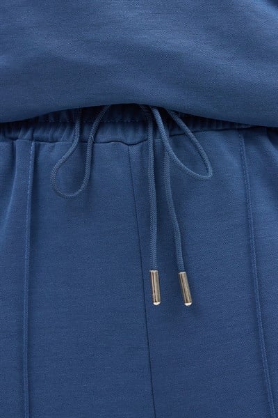 İndigo Cepli Kapüşonlu Tunik Pantolon Takımı 8105A