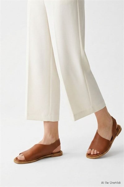 Kadın Babet-Tek Bantlı Dikiş Detaylı babet 102 Taba -rulem