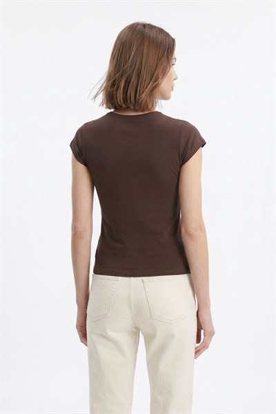 Kahve 511 Bisiklet Yaka Slim Fit Tişört