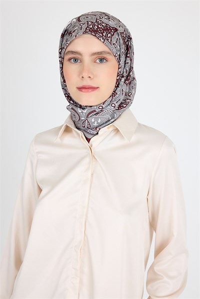 Kahve Etnik Desenli Eşarp 3013