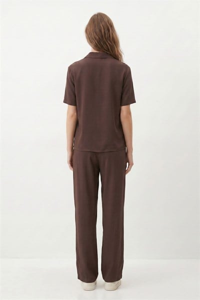 Kahve Polo Yaka Pantolon Takım 8440A