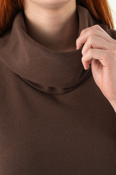 Kahve Sıfır Kol Bluz 3118A