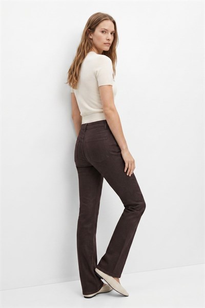 Kahve Yüksek Bel Jean 1288