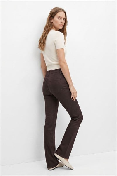 Kahve Yüksek Bel Jean 1288