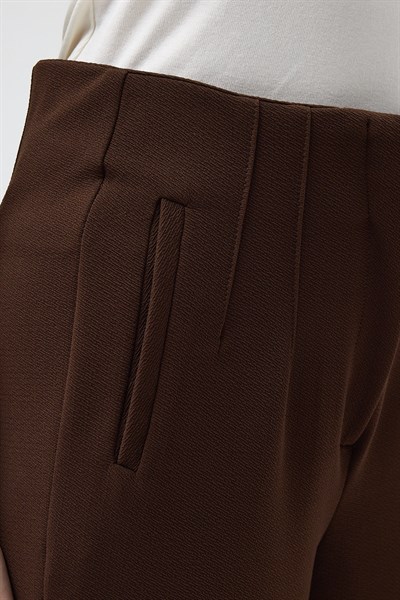 Kahverengi Geniş Paça Kadın Pantolon 5012