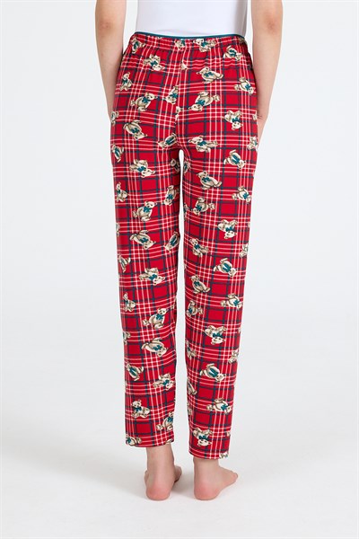 Kırmızı Ayıcık Desenli Örme Pijama Altı 4519