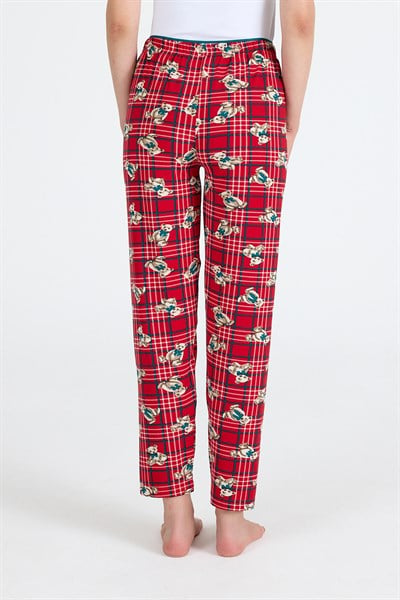 Kırmızı Ayıcık Desenli Örme Pijama Altı 4519