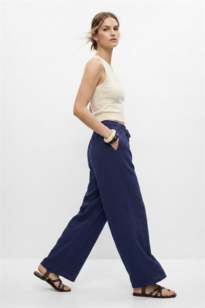 Laci Bel Lastikli Geniş Paça Pantolon 8056A