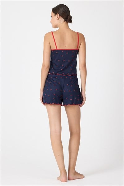 Laci Kiraz Desenli Kadın Pijama Takımı 3415
