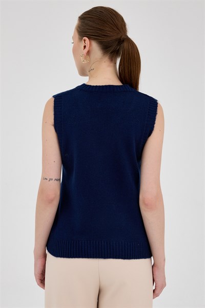 Laci Oversize V Yaka Kadın Süveter 2292