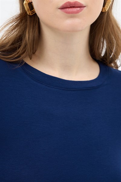 Laci Premium/Viskoz Yumuşak Kumaşlı Parmak Geçmeli Crop Bluz 8162A