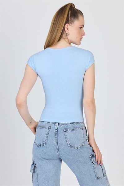 Mavi Bisiklet Yaka Pamuklu Slim Fit Tişört 9190