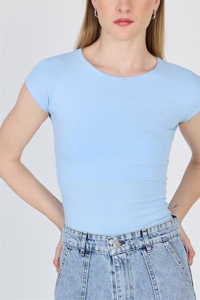 Mavi Bisiklet Yaka Pamuklu Slim Fit Tişört 9190