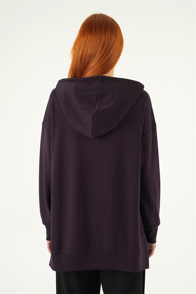 Mürdüm Kapüşonlu Tunik 8309A