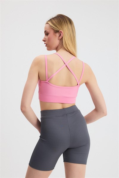 Pembe Arka Çapraz Büstiyer 3005