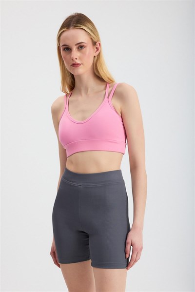 Pembe Arka Çapraz Büstiyer 3005