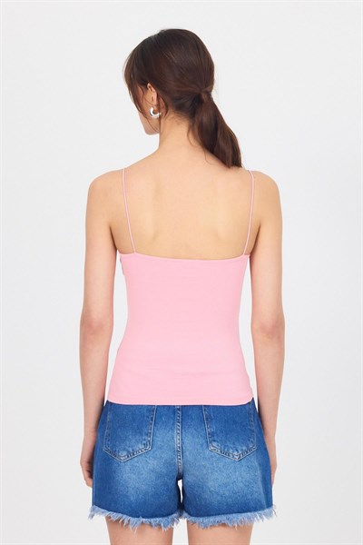 Pembe İnce Askılı Basic Atlet 848