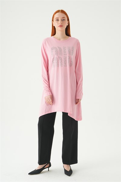 Pembe Mıu Baskılı Tunik 2146M