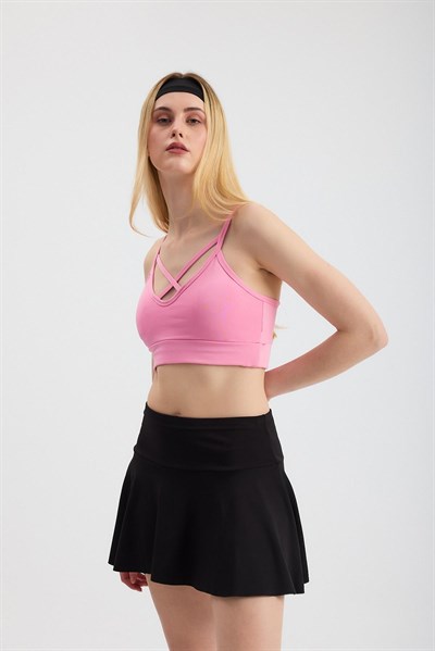 Pembe Ön Çapraz Detay Büstiyer 3002