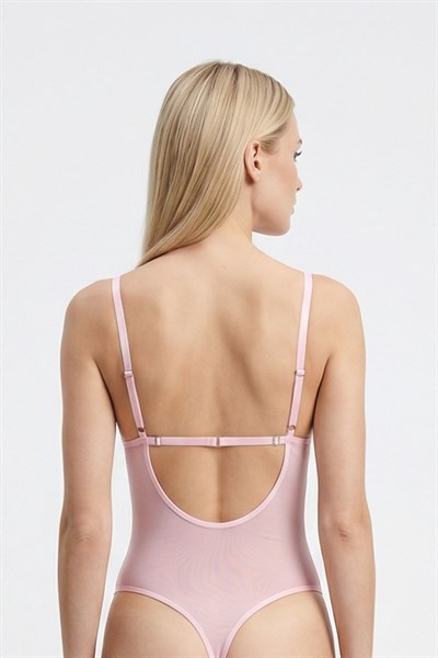 Pudra Dantel Detaylı Bodysuit 651