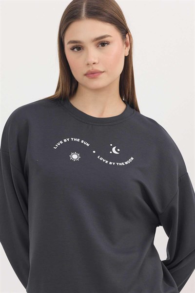 Rays 4003 Baskılı Sweat Antrasit