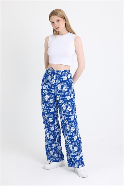 Saks Bel Lastikli Desenli Pantolon 4725A