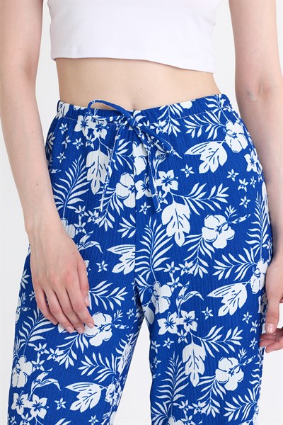 Saks Bel Lastikli Desenli Pantolon 4725A