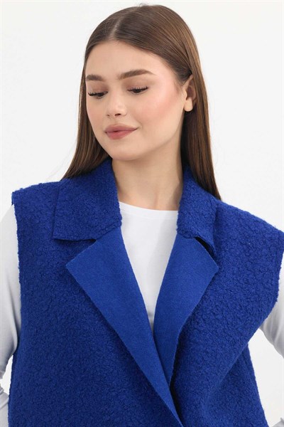 Saks Düğme Detay Buklet Yelek 3016A