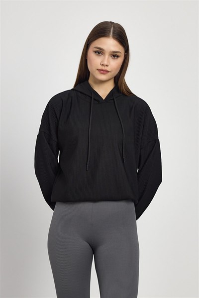 Siyah Bel Bağcık Detay Sweat 1054