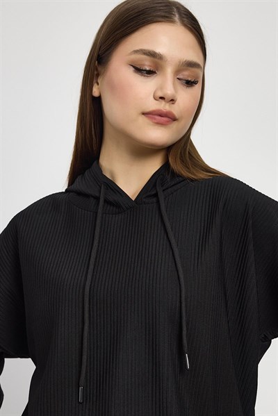 Siyah Bel Bağcık Detay Sweat 1054