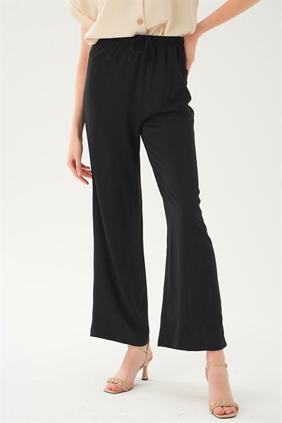 Siyah Bol Paça Pantolon 4284A