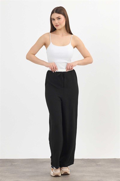Siyah Bol Paça Pantolon 4327A