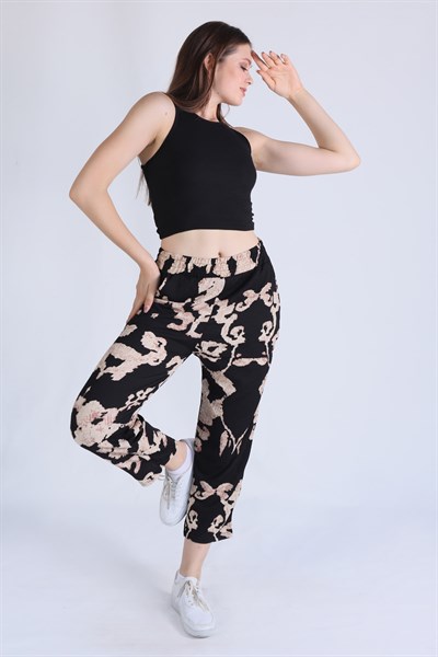 Siyah Fitilli Crop Kadın Atlet 1312