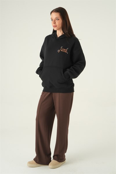 Siyah Kapüşonlu Sweat 1203
