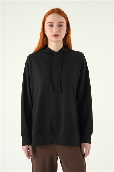 Siyah Kapüşonlu Tunik 8309A