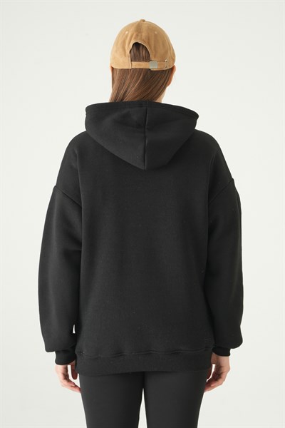 Siyah Los Angeles Baskılı Sweat 1042