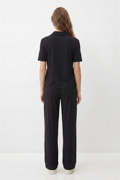 Siyah Polo Yaka Pantolon Takım 8440A