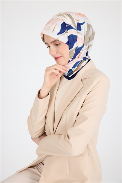 Somon Yaprak Desen Eşarp 3004