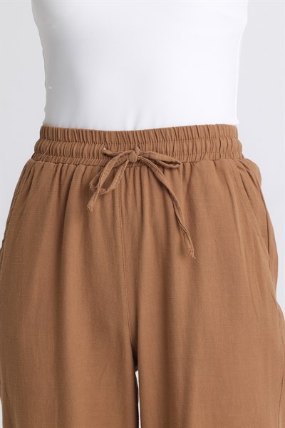 Taba Bel Lastikli Bol Paça Pantolon 4760